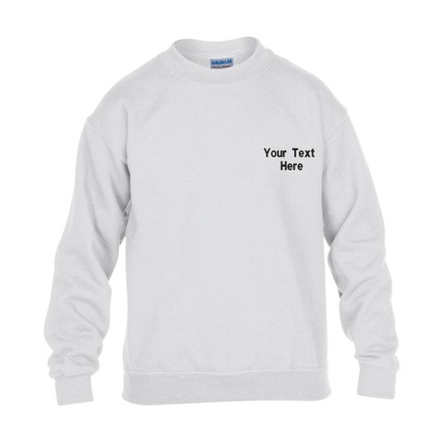 Personalised Embroidered Gildan Pullover Sweatshirt Heavy Blend Youth Crew Neck - Picture 11 of 11