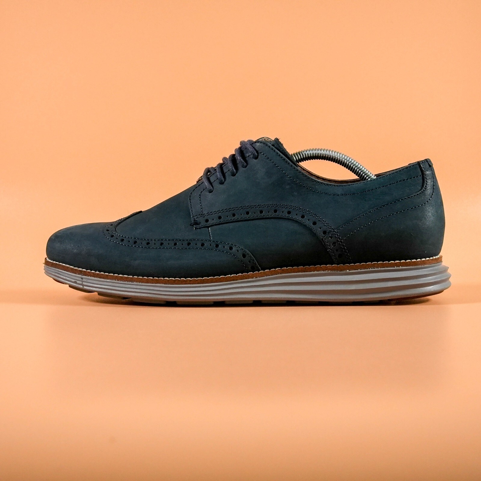 SAOLA Blazer derby Cole Haan uomo originale punta Grand Wing pelle blu taglia US 11 M