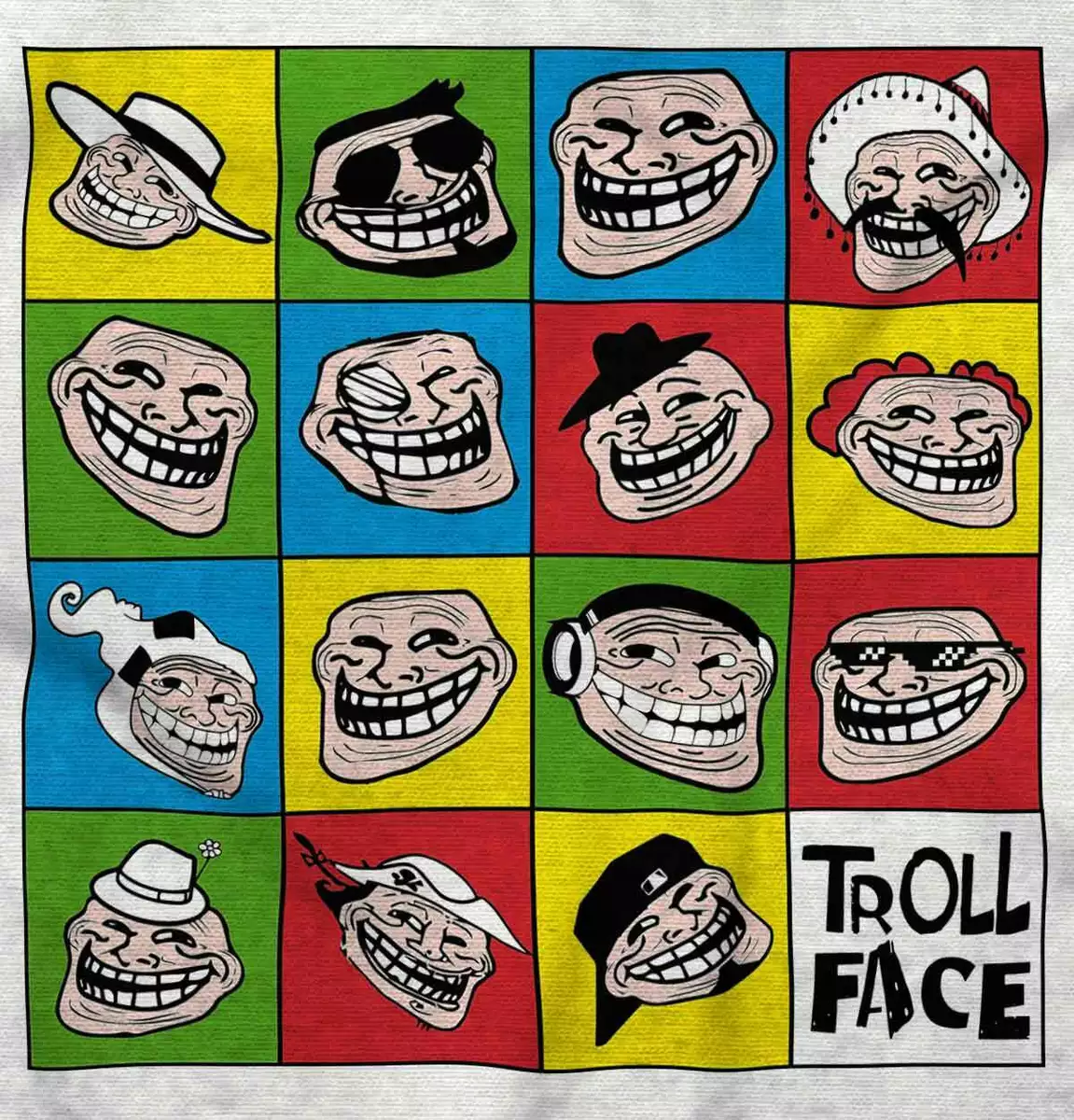 Troll Face Original Meme Smile Mad Men's Graphic T Shirt Tees