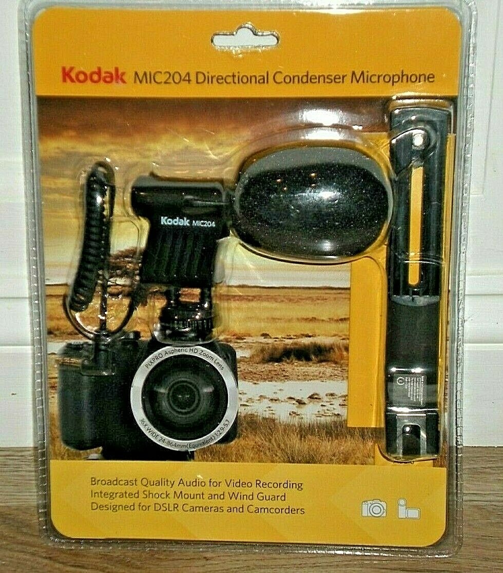 NEW Kodak MIC204 Condenser Microphone With Shock Mount & Wind