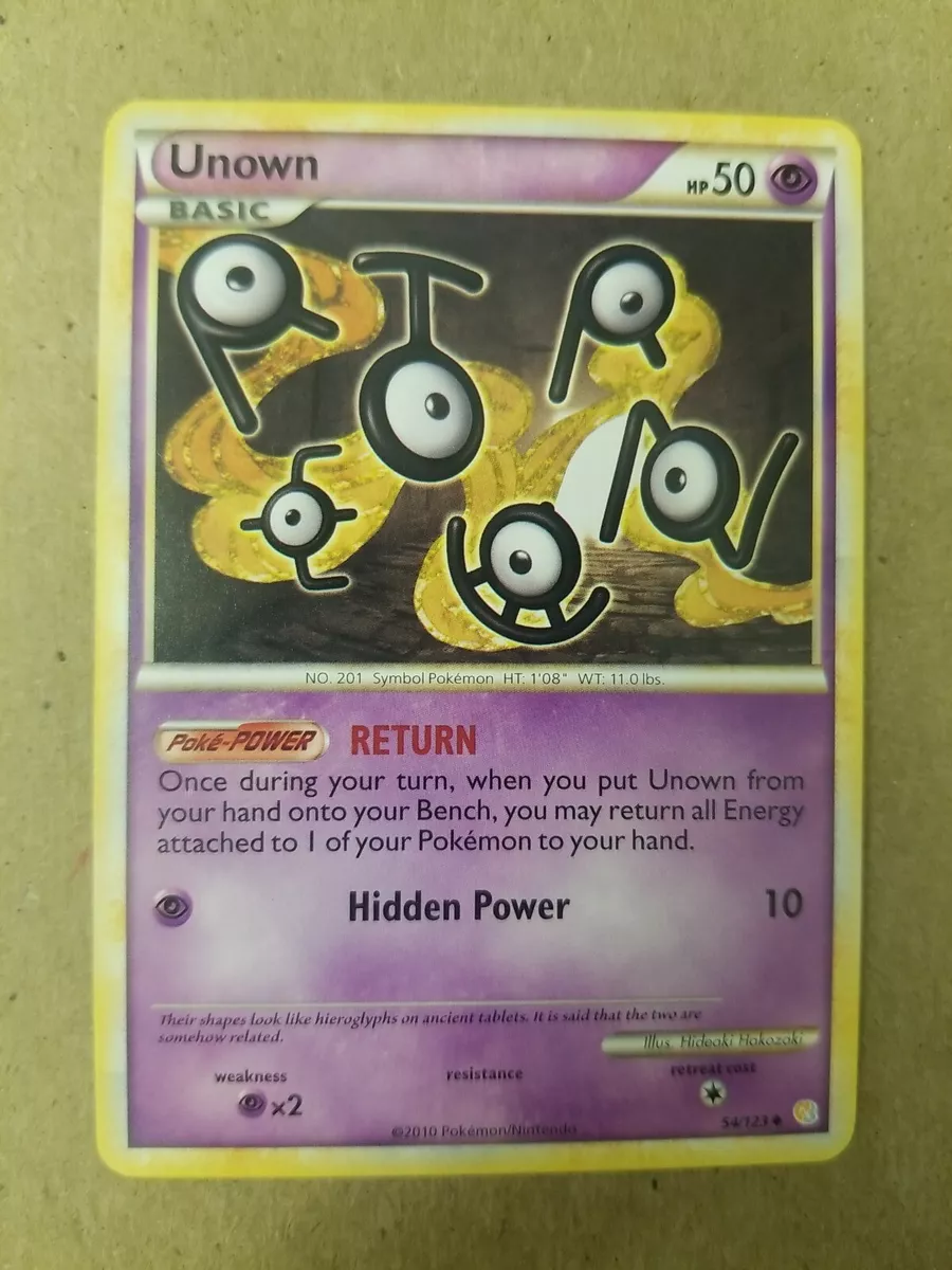 Unown - 54/123 - Uncommon- Heart Gold Soul Silver - Pokemon CARD - NM/M