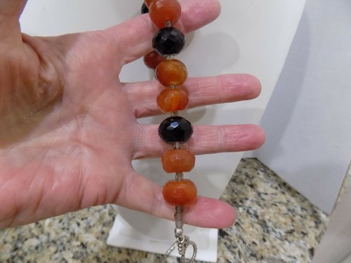 Barse Natural Carnelia Onyx 8" Toggle Bracelet .925 Sterling Amazing Stones - Picture 4 of 8