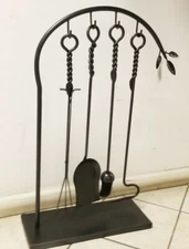 Plow & Hearth Fireplace 4 Piece Leaves Tool Set Model 11492 New!