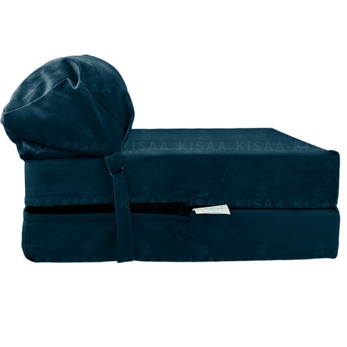 VELVET Fold Out Sofa Bed Sleep Over Guest Single Futon Sofa Z Bed Seat - Picture 27 of 37