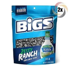 2x Bags Bigs Hidden Valley Zesty Ranch Flavor Sunflower Seed Bags - 5.35oz