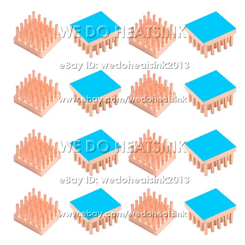 13x12x7mm Copper Heat Sink With or Without Tape For Raspberry Pi CPU LAN RAM IC - Picture 9 of 15