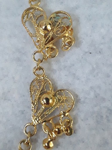 Vintage 18K Yellow Gold Filled Stunning Leaf Link necklace - Picture 7 of 8