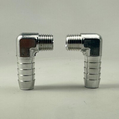 1pc Aluminum Elbow Barb Fitting 1/2 Hose x 1/4 NPT Fuel Boat Forged Quality Sil
