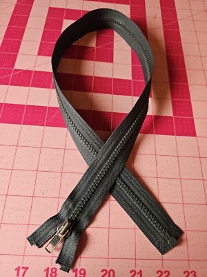 YKK 27'' Dark Gray #5 Vislon Separating at Bottom Zipper Silver Slider New EACH!