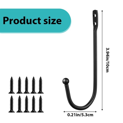 4 Pcs Black Curtain Tie Backs Decorative Drapery Holders for Wall, Curtain - Picture 7 of 7