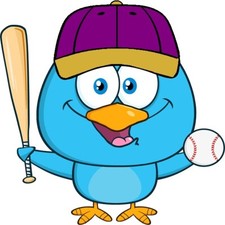 30 Custom Purple Cap Blue Baseball Chick Personalized Address Labels