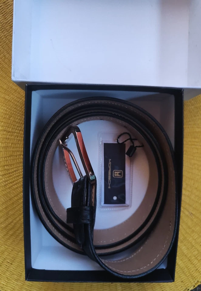 MORESCHI - MEN'S GENUINE LEATHER ALASSIO BELT 110cm Made in Italy - Image 4 of 4