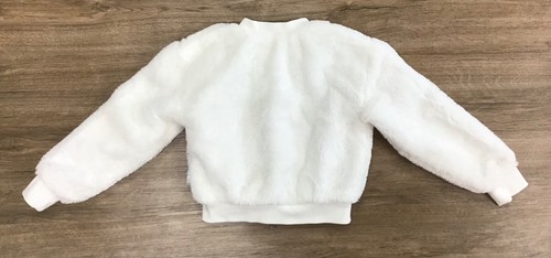 Girls’ Toddler Disney Frozen II White Faux Fur Full Zip Bomber Jacket XS (4/5) - Picture 7 of 7