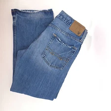 American Eagle Jeans Mens 30x28 Blue Denim Stretch Medium Wash Preppy Bootcut