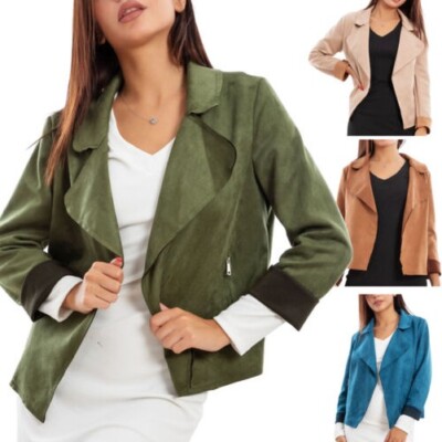 Women's Suede Jacket Blazer Eco-Friendly Cover-Up TOOCOOL VB-5560