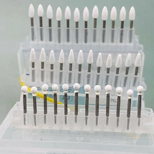 Dental White Stone Aluminum Oxide Polishing FG Burs For High Speed 12/pk 1.6mm
