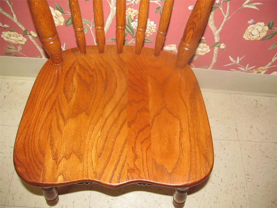 Tell City Tanbark Oak Spindle Back Dining Room Side Chair Made in America - Image 4 of 4