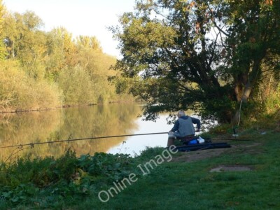 Photo 6x4 Angler beside the Thames Path Chertsey Just north of the M3 mot c2011