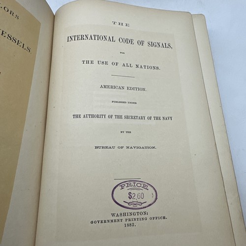 International Code of Signals 1882 Bureau of Navigation Maritime Flags 39-50