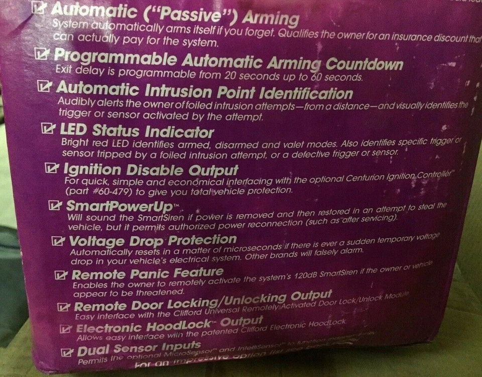 Clifford CENTURION 300 OG Alarma Coche con Control Remoto/Transmisor Manual 100% COMPLETO Foto 4 de 4