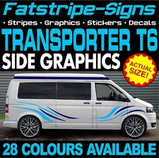 to fit VW TRANSPORTER T6 GRAPHICS STICKERS STRIPES DECALS DAY VAN CAMPER SWB LWB