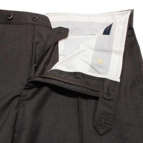 Zanella NWT Dress Pants Size 40 US Devon In Solid Brown 100% Wool - Picture 3 of 11