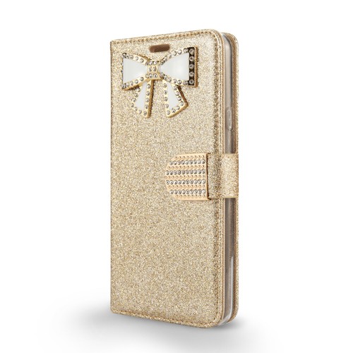 LG Stylo 4 Shiny Sparkle Bling Flip Case +Tempered Glass Screen Protector - Picture 25 of 38