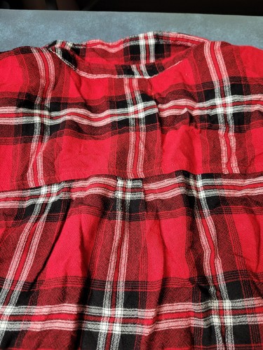 Old Navy Girls Top Kids Size XL 14 Red Black Plaid Button Down Long Sleeve Shirt - Picture 8 of 8
