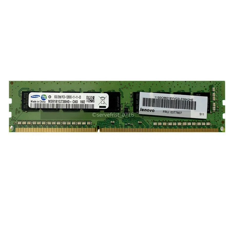 DDR3 64GB 8x8GB PC3-12800E 1600MHz ECC Unbuffered UDIMM Ram 1.5V for Workstation - Image 2 of 4