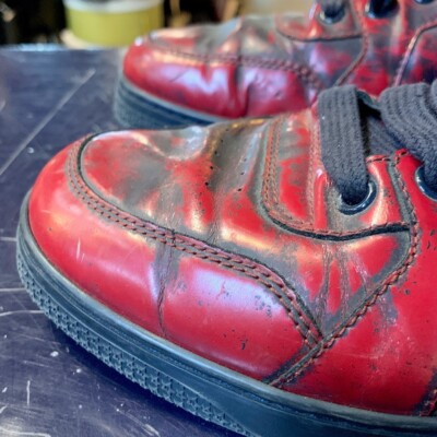 GUCCI Red & Black Sneakers High Top Mens 7 Womens 9 Serial GUCCI Red & Black Sneakers High Top Mens 7 Womens 9 Serial