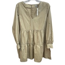 ASOS Tiered Mini Dress V-Neck Long Sleeve Casual Party Dress US 12