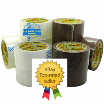 AS PICTURE BROWN TAPE PARCEL PACKING PACKAGING CARTON SEALING "STIKKY" ROLLS 48MM X 66M
