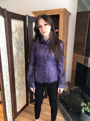 Gorgeous buttery soft purple leather MACKAGE jacket coat $700 size XS | eBay