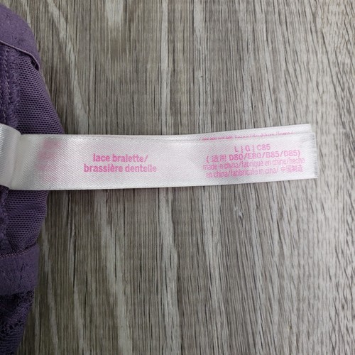 Sujetador acolchado con alambre púrpura de encaje bralette para mujer Victoria Secret talla L - Imagen 8 de 8