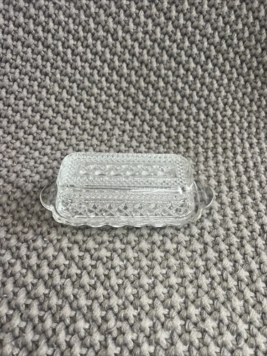 Anchor Hocking Vintage Crystal Clear Butter Dish With Lid