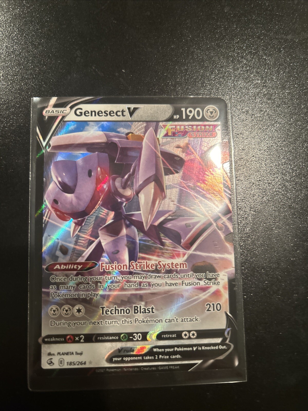 Pokemon TCG Genesect V Ultra Rare 185/264 - NM - Fusion Strike