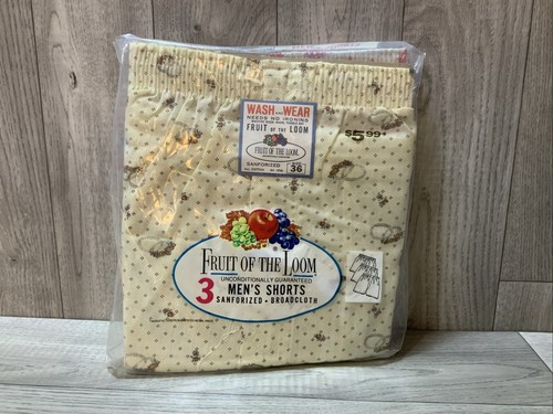 Neu Vintage Fruit Of The Loom Gr. 36 Muster Herren Shorts Sanforisiert/Breitstoff