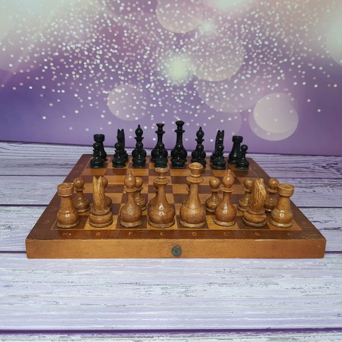Soviet chess, old chess, vintage chess, chess USSR, wooden chess pieces. ( ном 3 - Picture 2 of 12