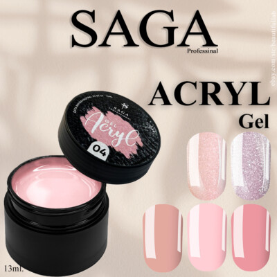 SAGA Professional ACRYL GEL for Building Modelling -Nails Polish Pink/Nude/Clear
