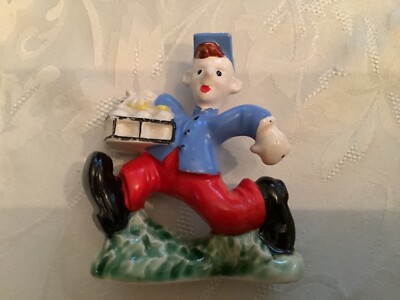 Vintage MCM Ceramic Running Milkman Pepper Shaker Replacement 4''X3.5''  Japan