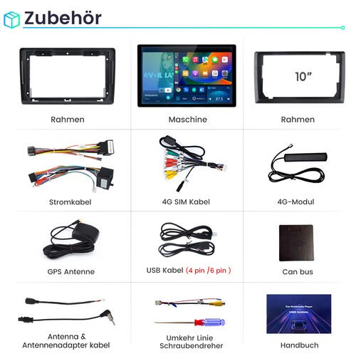 13.1" Android 13 Autoradio Carplay Für Fiat DUCATO PEUGEOT Citreon GPS Nav 4+64G - Bild 17 von 17