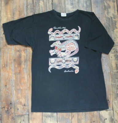 Vintage Gooses T-Shirts Primitive Art Australia - Damengröße 20 - Einzelnaht