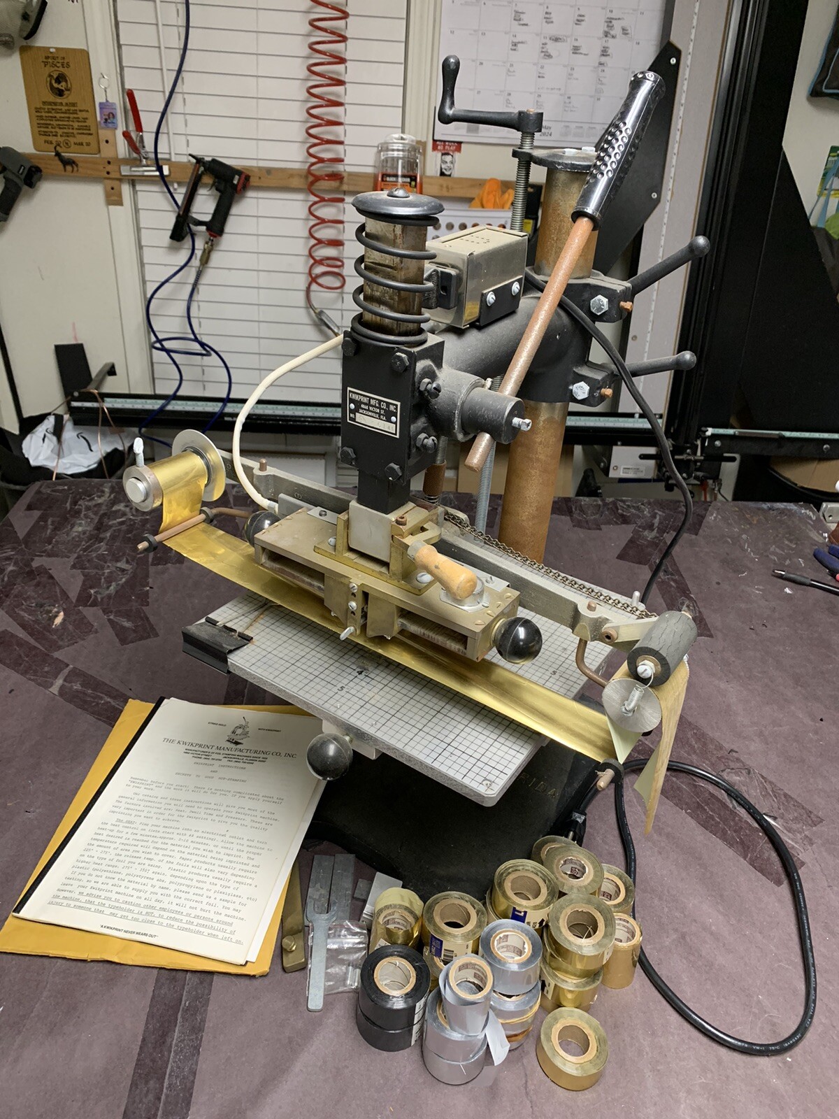 Kwikprint Hot Stamping Machine Model 86 Working Plus Manual And