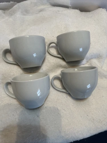 4 Pottery Barn Great White Coffee Tea  Mugs Cups 4" x 3 1/4" FREE SHIPPING