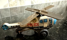 Vintage Japan Police Helictoper Tin Toy Tarnished some bx2