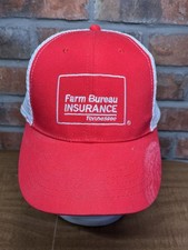 Vintage Farm Bureau Insurance Tennessee Red White Mesh Snapback Hat State Farm
