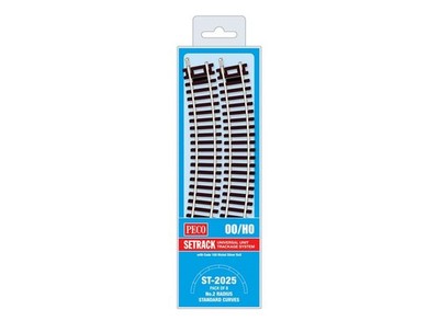 Peco Nr. 2 Radius Standardkurve 438 mm (17¼ in) OO Gleise ST2025, 8er-Pack