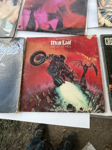 Vintage Rock Albums Lot Meat Loaf Rolling Stones Def Leopard Ccr Kiss Van Halen - Foto 2 di 19