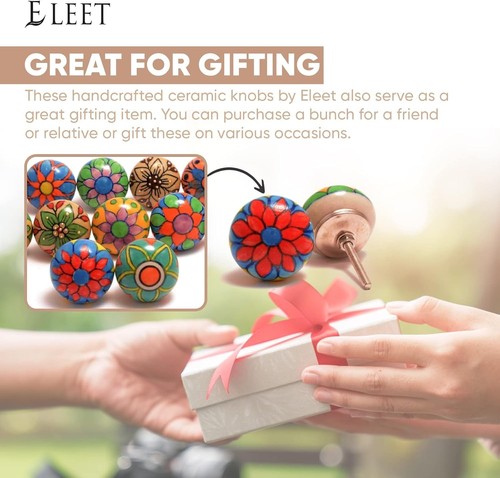 Eleet Assorted Ceramic Cabinet Knobs - Vintage Cupboard Multicolor | eBay