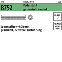 Spannstift Iso 8752 Geschlitzt 8X30 Federstahl Galv.Verz. Schwere Ausf. 100St.